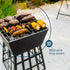Iron Lattice Fire Pit with BBQ Grill - Black